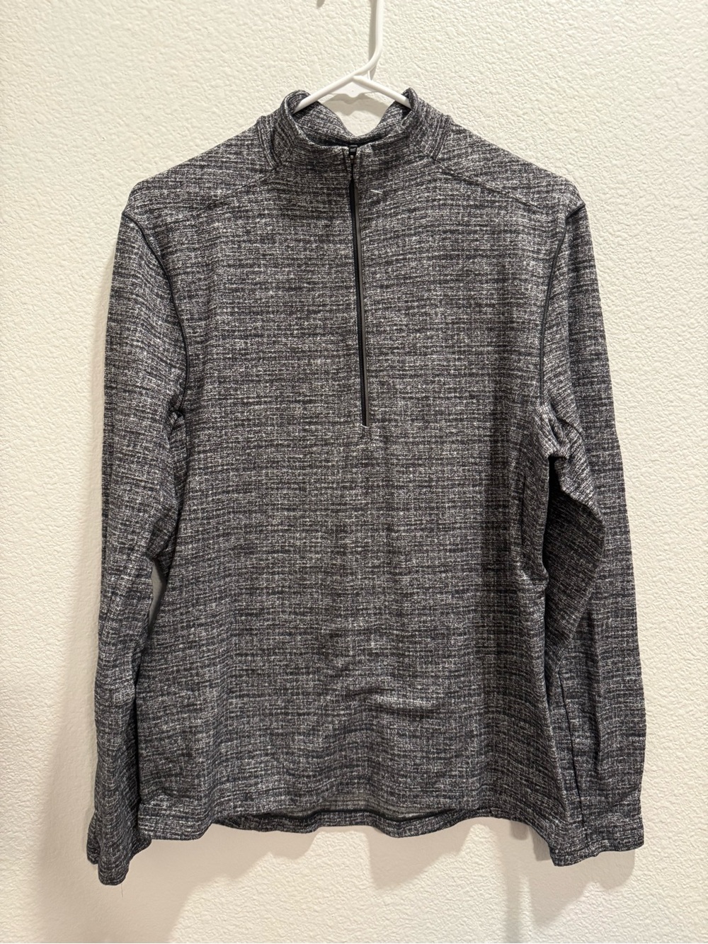 Lululemon Men's  Heathered Grey Quarter-Zip Pullover Sweater